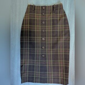 Wilfred Leona Plaid Button-Down Skirt